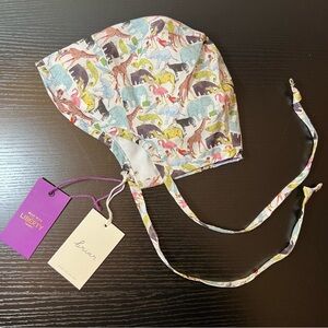 Briar Baby Bonnet Liberty London Fabric Animalia 6-12 Months NWT